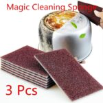 3pcs. Magic Cleaning Sponge – Erase Stains and Grime with Carborundum Sponge – Perfect for Kitchen. Dishes. and Household Cleaning – Easy to Use and Effective Cleaner Tool