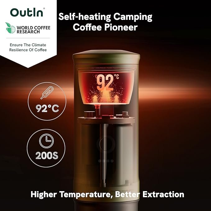OutIn Nano Portable Electric Espresso Machine, Travel Coffee Maker for Camping, Car Coffee Maker Self-Heating with USB-C, With Ground Coffee & NS Capsule for RV, Hiking, Office - Image 3