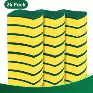 12u002F24pcs. Multifunctional Cleaning Sponge. Double-Sided Scouring Pad For Household Cleaning. Dishwashing Sponge. Premium Kitchen Sponge. Durable Non-scratch Sponge Wipe. Super Absorbent. Cleaning Supplies. Cleaning Tool. Christmas Gift