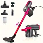 1pc 110V Vacuum Cleaner. 18KPA. Wet And Dry. 600W High Power Vacuum Cleaner. Portable Household Low Noise Handheld Vacuum For Pet Hair. Hard Floor And Carpet. Four-in-one Lightweight Handheld Rod Vacuum Cleaner – Rose Red