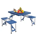 🔥Clearance Price AED 5.69🔥Foldable Picnic Table Suitcase w/4 Seats Umbrella Hole Chairs Set