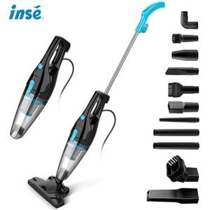 INSE R3s Bagless Stick Vacuum – 4-in-1 Lightweight Corded Vacuum Cleaner for Hardwood Floors. Carpet. Car. and Pet Hair – Ultra Quiet and Handheld-Compatible