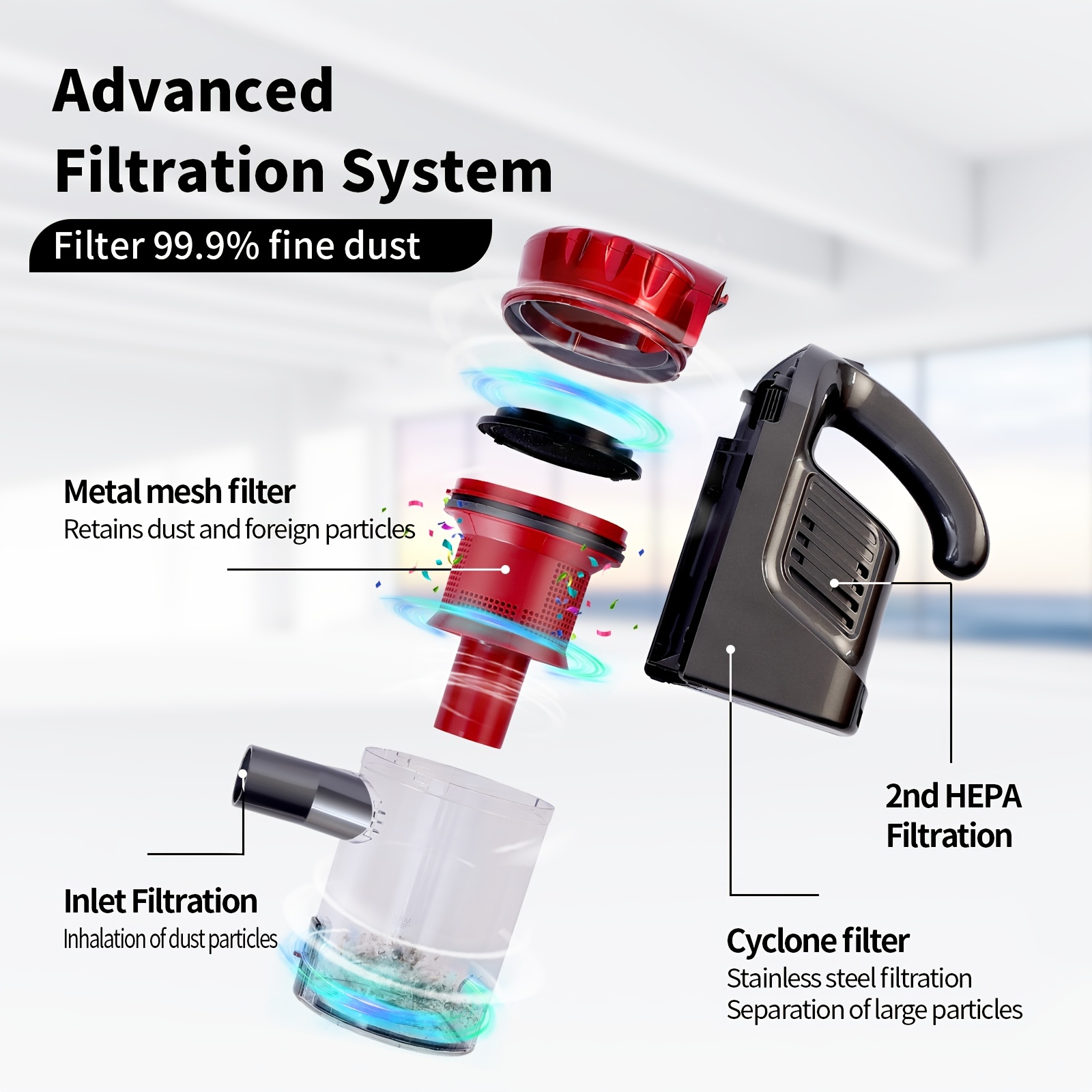 1pc multifunctional corded vacuum cleaner. Portable Handheld Vacuum Cleaner – Effortlessly Clean Your Home with Plug-in Power and Convenient Design - Image 5