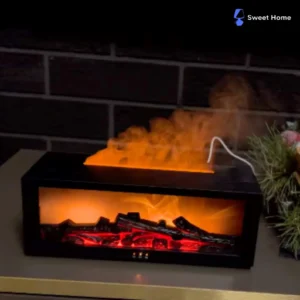 Flame Aroma Humidifier | Essential Oil Diffuser with RGB Lights and Remote | Ultrasonic Mist & Aromatherapy