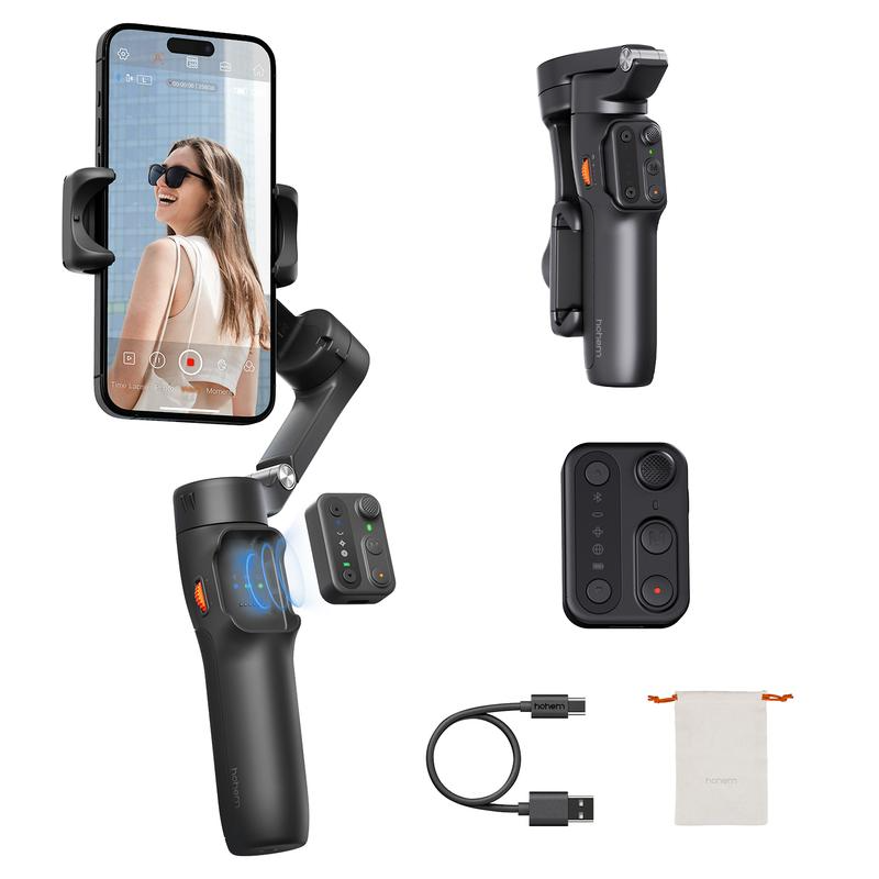Gimbal Stabilizer for iPhone, Smartphone Foldable Gimbal with Detachable Remote Control, Portable Foldable 3-Axis Phone Gimbal for Android & iPhone17 series, Ideal for Travel Vlogging - Image 2