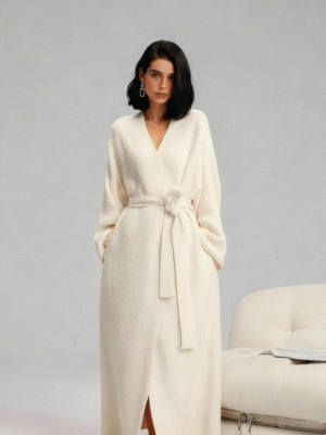 Women's Double-Sided Plush Robe｜Heavyweight Long Loungewear｜Warm Flannel Pajamas for Fall & Winter｜Soft, Cozy, and Wearable Indoors