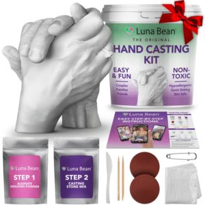 Original hand casting kit, a perfect Valentine's Day gift and activity for couples, family, and friends.