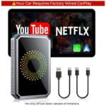 Wired to Wireless Carplay Adapter【Not support for Tesla & BMW】Supports Netflix/Youtube/TikTok APP to Play Video on a Car Screen (Do Not Support Vehicles with Built-in Wireless CarPlay) ,Your Entertainment Co-pilot on the Road!