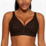 1/2/3PCS Leopard Jelly Wireless Bra Womens Comfortable Wireless Bras Push Up Bralettes Seamless Tshirts Bras Deep V Everyday Bras S-3XL