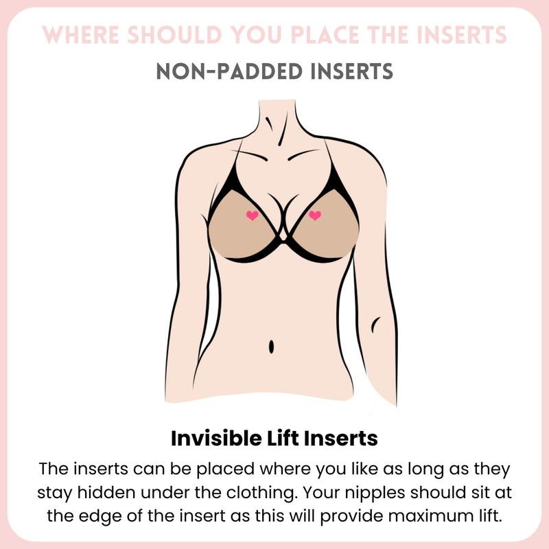 Invisible Lift - Patented Sticky Fashion Bra Inserts Prevents Nipple Slips No Sewing Required Low Cut Tops Womenswear - Image 4