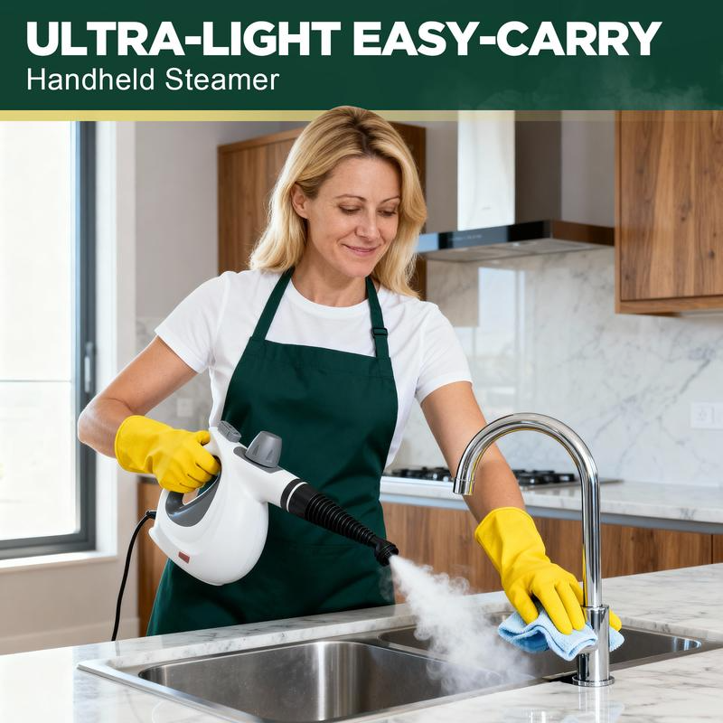 Pressurized Handheld Multi-Surface Natural Steam Cleaner with 12 pcs Replacement Parts , Multi-Purpose Steamer for Home Use, Kitchen and Car - Image 4