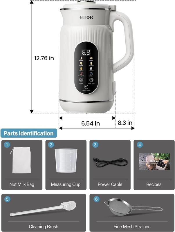 8-in-1 Multifunctional Automatic Nut Milk Machine&Coffee Maker, 32oz Auto Self-Cleaning, Delay Start, Keep Warm, Boil Water – Stainless Steel, Christmas gifts - Image 5