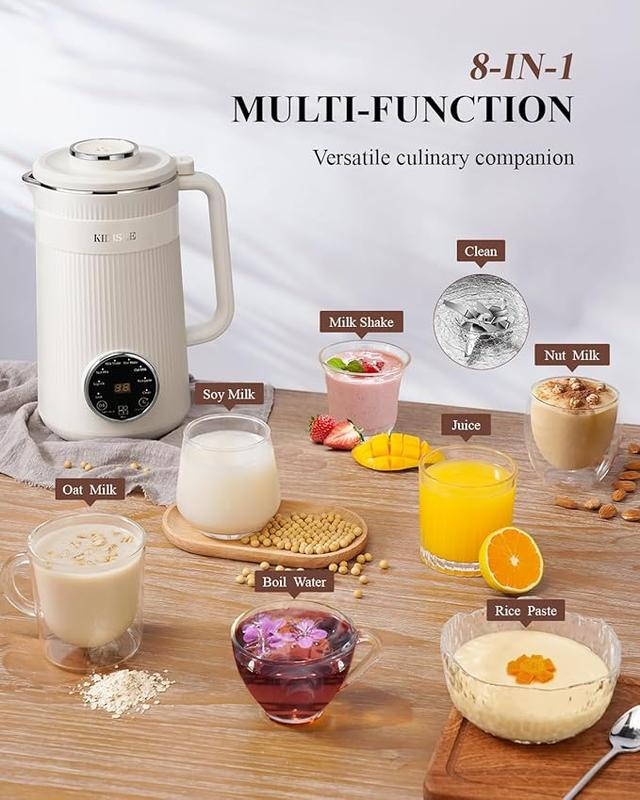 8-in-1 Multifunctional Automatic Nut Milk Machine&Coffee Maker, 32oz Auto Self-Cleaning, Delay Start, Keep Warm, Boil Water – Stainless Steel, Christmas gifts - Image 6