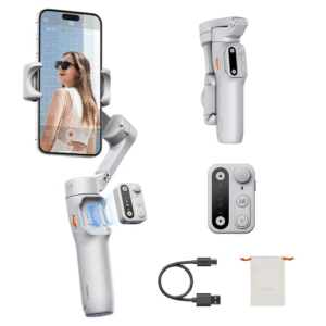 Gimbal Stabilizer for iPhone, Smartphone Foldable Gimbal with Detachable Remote Control, Portable Foldable 3-Axis Phone Gimbal for Android & iPhone17 series, Ideal for Travel Vlogging