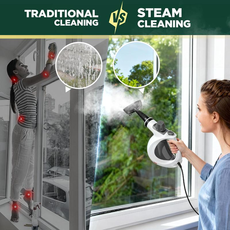 Pressurized Handheld Multi-Surface Natural Steam Cleaner with 12 pcs Replacement Parts , Multi-Purpose Steamer for Home Use, Kitchen and Car - Image 10
