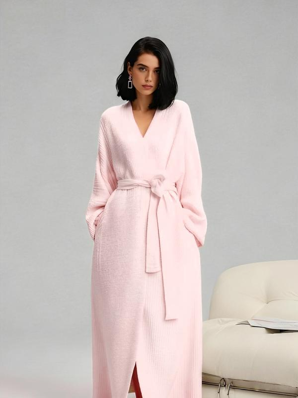 Women's Double-Sided Plush Robe|Heavyweight Long Loungewear|Warm Flannel Pajamas for Fall & Winter|Soft, Cozy, and Wearable Indoors - Image 10