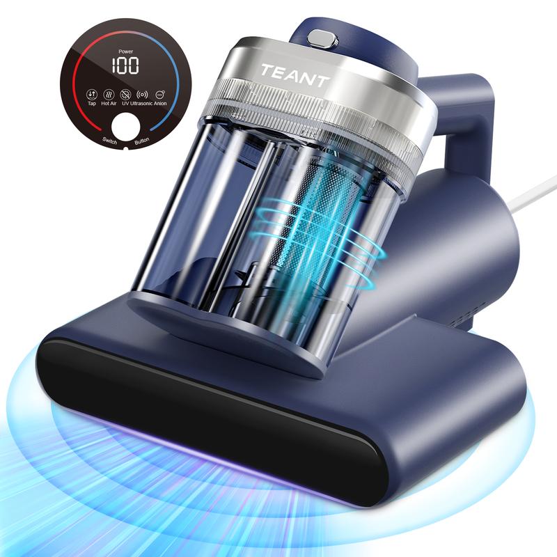Mattress Vacuum Cleaner for Dust Mites Removal, Bed Vacuum with UV-C Light & 149℉ Hot Air & Aroma Tablet & LED Display, Hyper Helix Motor&16Kpa Powerful Suction Double-Cup Handheld Vacuum Cleaner With HEPA Filter for Bed Couch Sofa