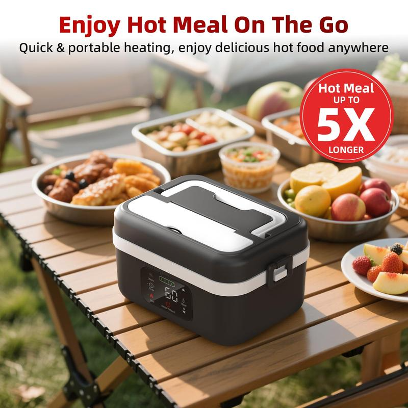 Self-Heating Lunch Box, Rechargeable Portable Food Heater, Cordless Heated Lunchbox, Easy & Convenient for Meal Prep, Thermal Lunch Boxes Ideal for Office, Travel, Car, Picnic & Outdoor Use - Image 6